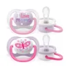 Avent Sucettes Ultra Air Happy Fille 0-6 mois x2