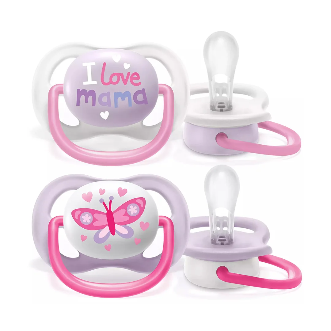 Avent Sucettes Ultra Air Happy Fille 0-6 mois x2