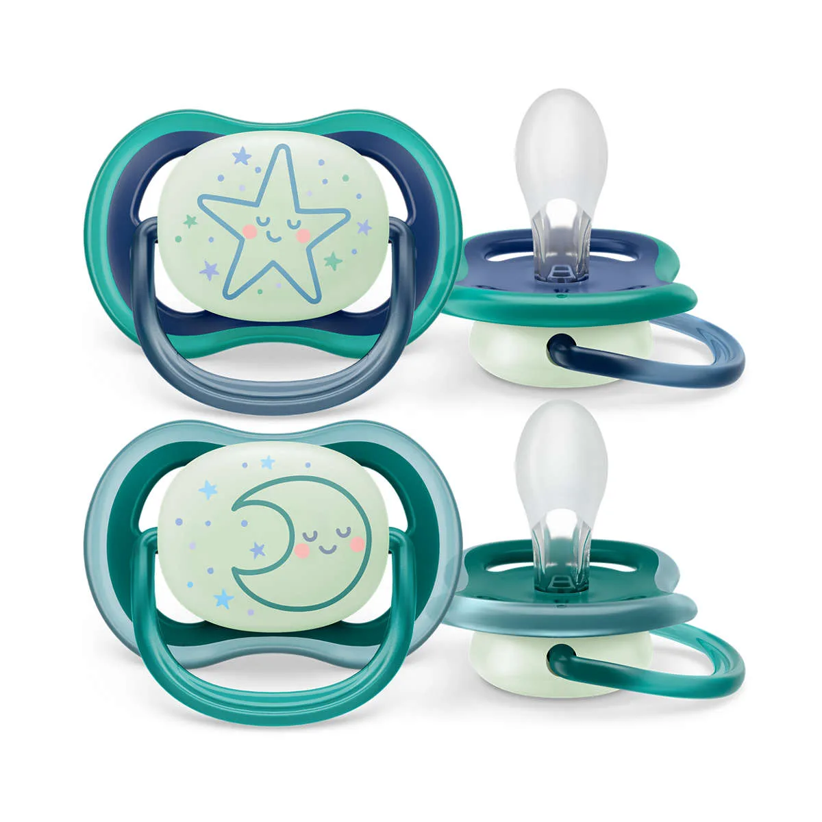 Avent Sucettes Ultra Air Nuit 6-18 mois x2