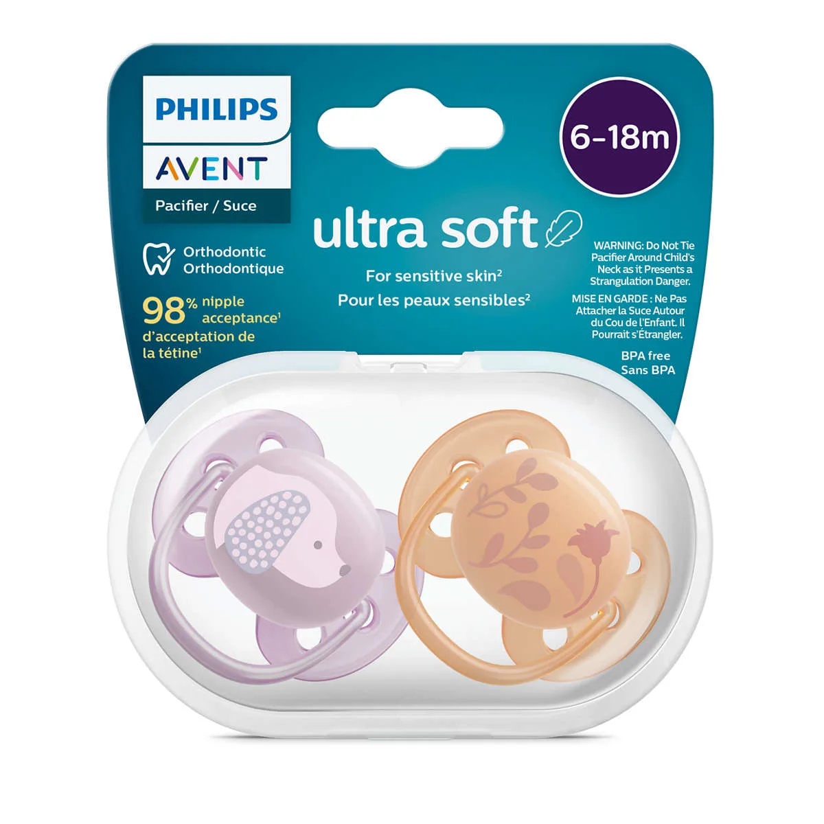 Avent Sucettes Ultra Soft Fille 6-18 mois x2 – vue 3