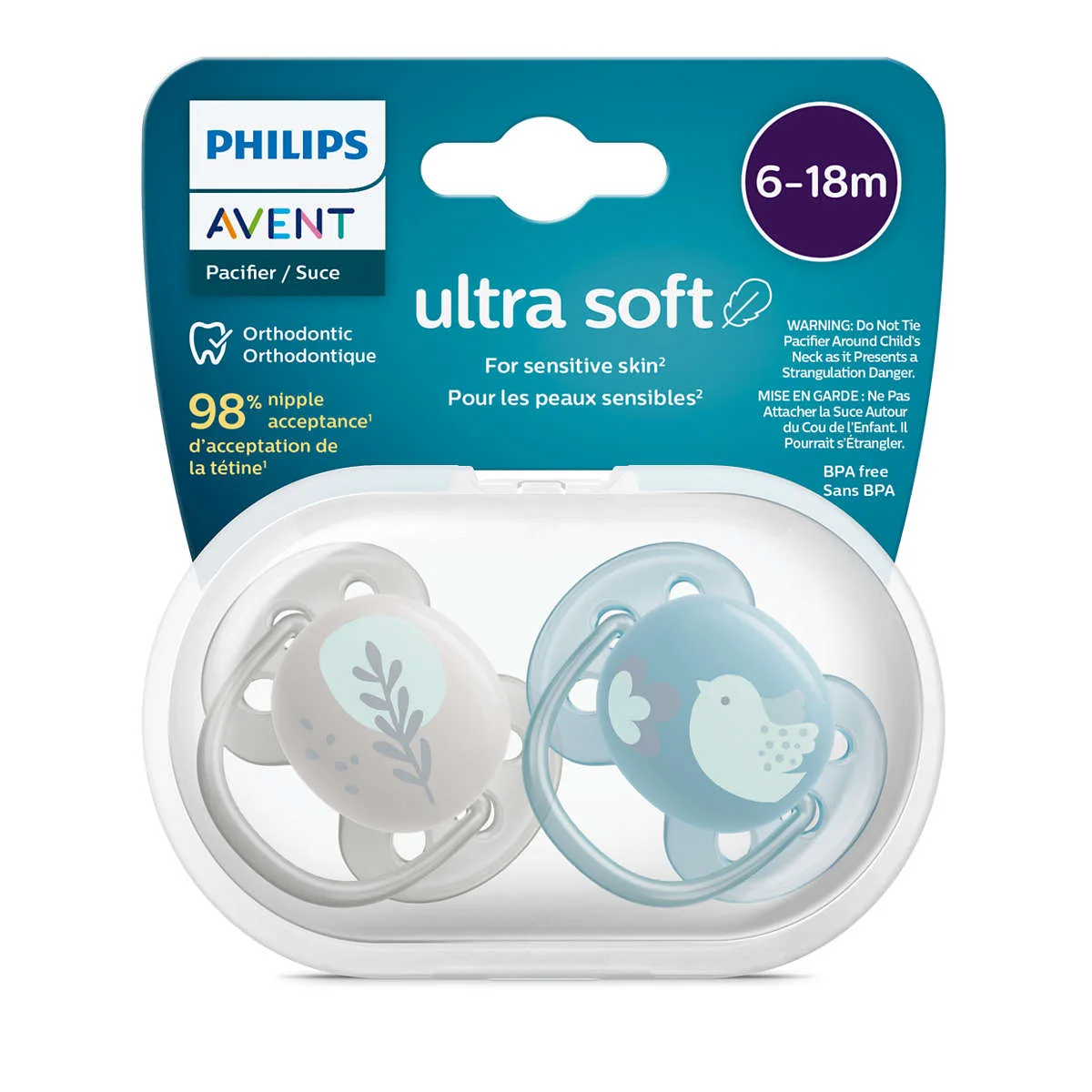 Avent Sucettes Ultra Soft Garçon 6-18 mois x2 – vue 3