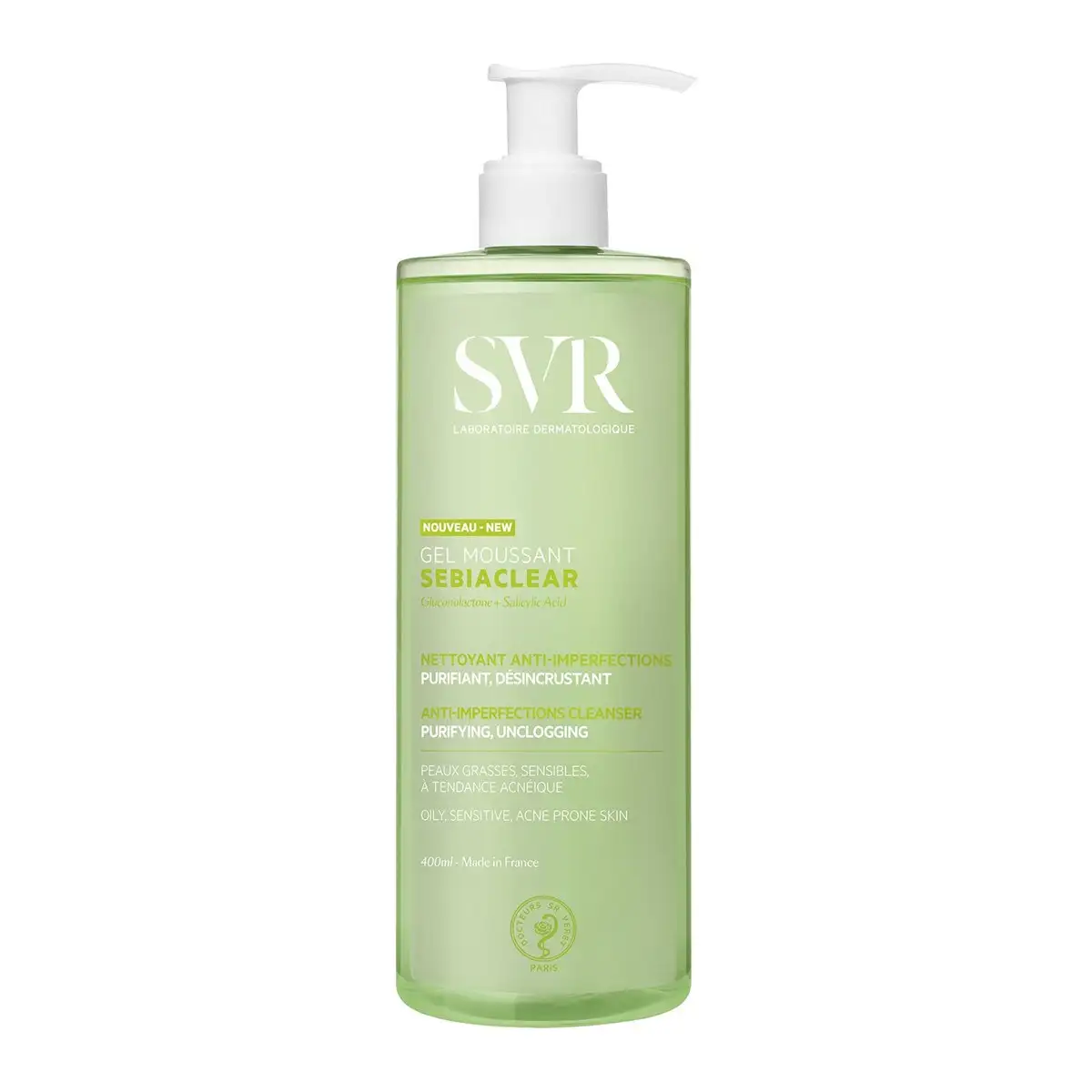 SVR Sebiaclear Gel Moussant 400 ml – prix Maroc, livraison partout au Maroc