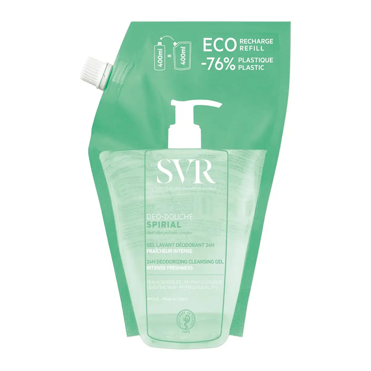 SVR Spirial Déo-Douche Éco-Recharge 400 ml – prix Maroc, livraison partout au Maroc