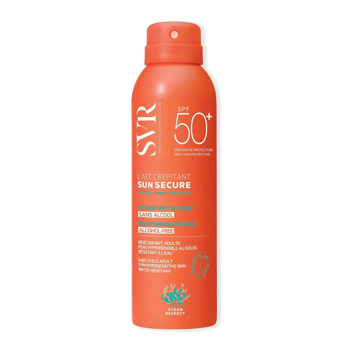 SVR Sun Secure Lait Crépitant SPF 50+ 200 ml – prix Maroc, livraison partout au Maroc