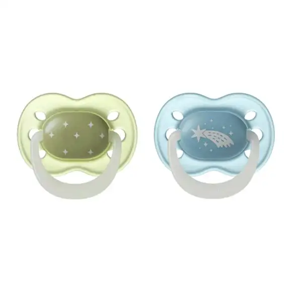 Tommee Tippee 2 Sucettes Nuit 0-6 mois Garçon – prix Maroc, livraison partout au Maroc