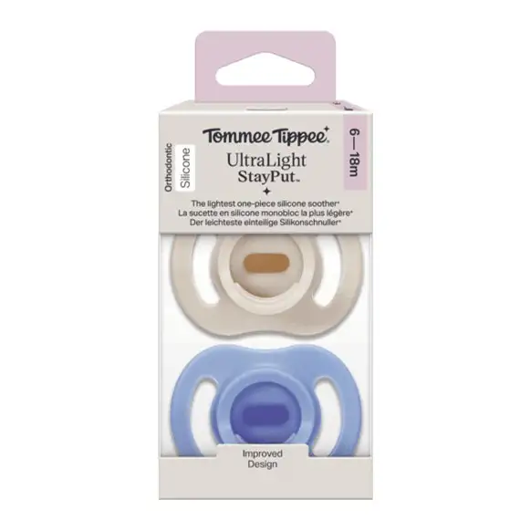 Tommee Tippee 2 Sucettes Ultra-Light 6-18 mois Garçon – prix Maroc, livraison partout au Maroc