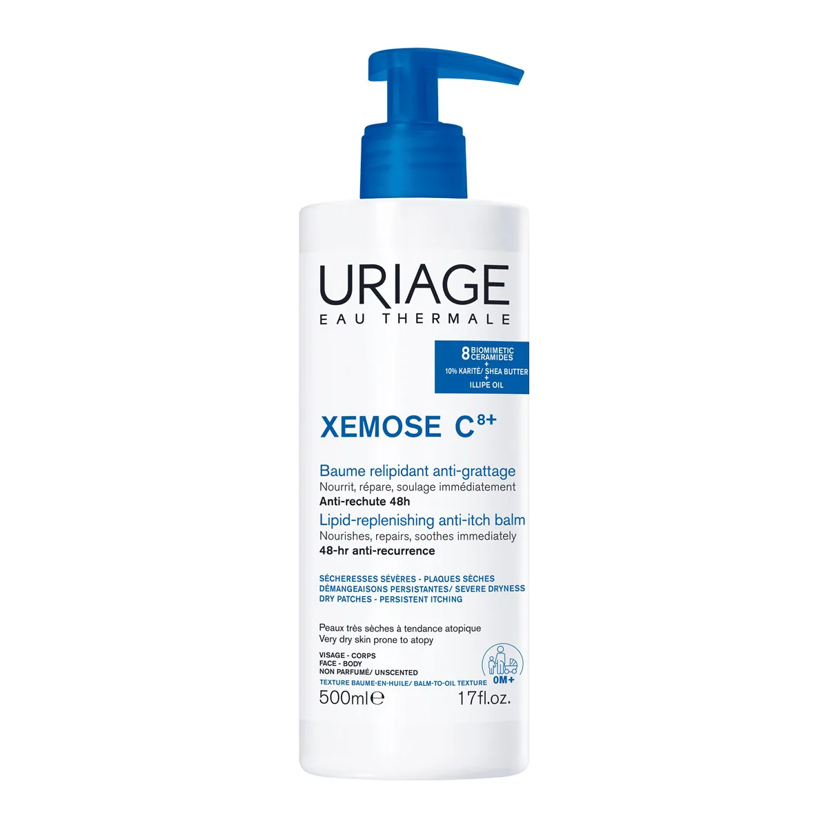 Uriage Xémose C8+ Baume Oléo-Apaisant 500 ml – prix Maroc, livraison partout au Maroc