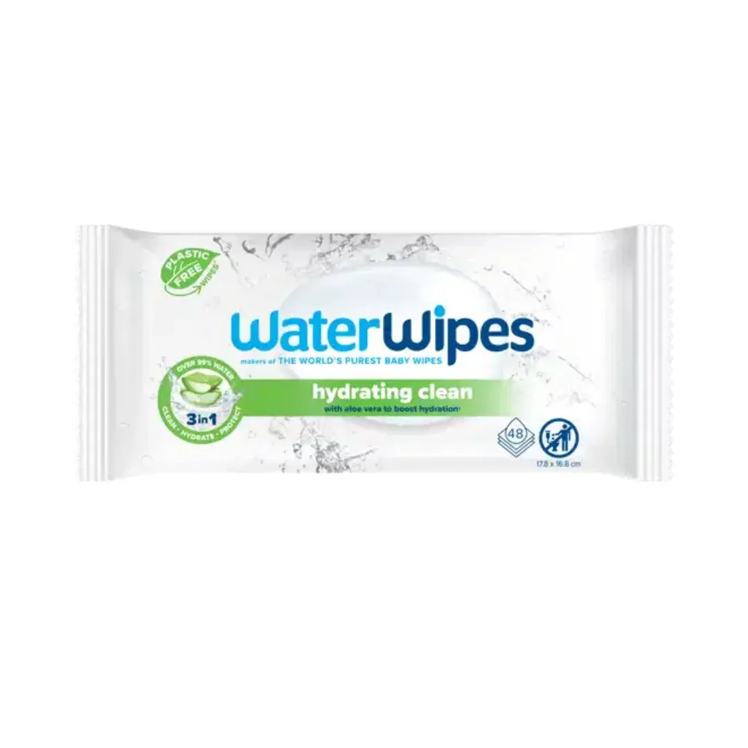 WaterWipes Hydrating Clean 48 lingettes