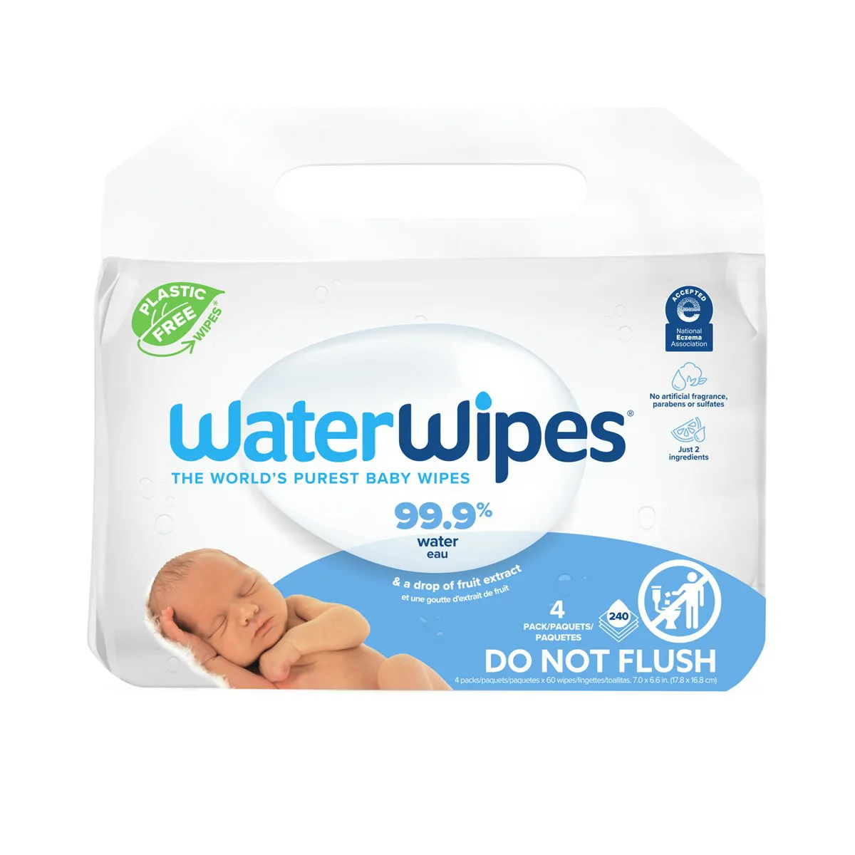 WaterWipes Lingettes Bébé 240 (4 × 60)